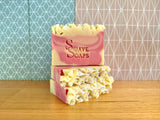 Handmade Strawberry and Cream Goat Milk Soap: Shrink Wrapped