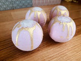 Handmade Rose Gold Goat Milk Bath Bomb: Shrink Wrapped