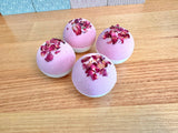 Handmade Rose Geranium Goat Milk Bath Bomb: Shrink Wrapped