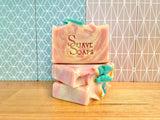 Handmade Peach Goat Milk Soap: Shrink Wrapped