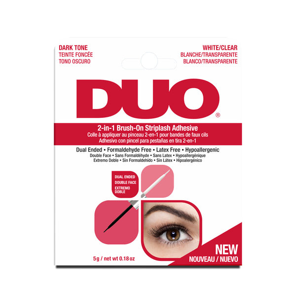 DUO 2-in-1 Brush-On Striplash adhesive (Dark & Clear)